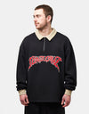 Santa Cruz Out Of Time Strip 1/4 Zip Crew - Black
