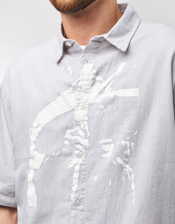 Former Vivian Boxy Stripe S/S Shirt - Grey
