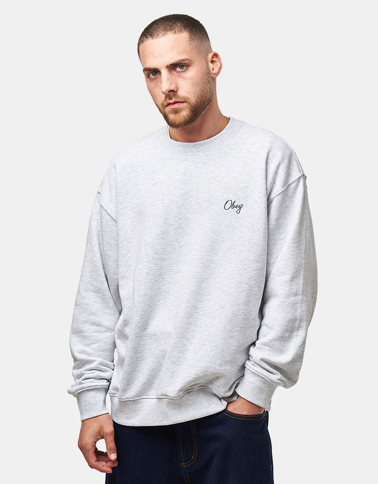 Obey Paper Rose Crew - Heather Grey