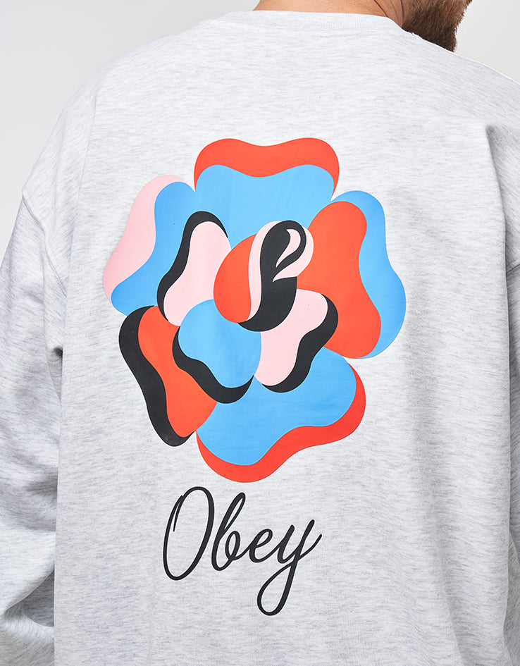 Obey Paper Rose Crew - Heather Grey