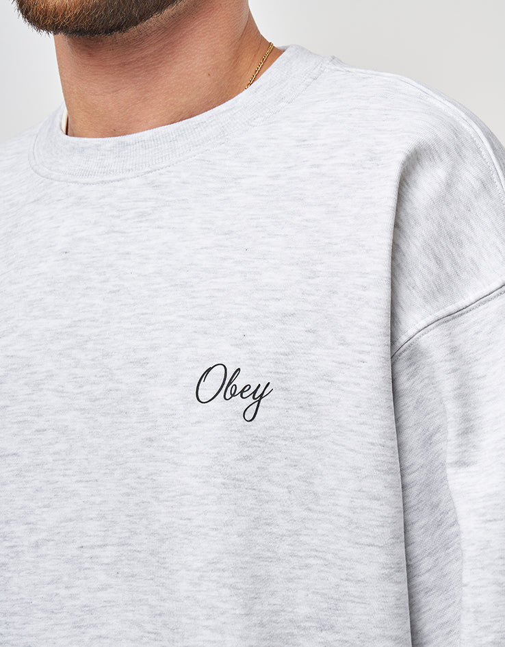 Obey Paper Rose Crew - Heather Grey