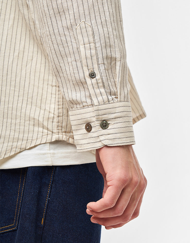 Obey Nelson Woven L/S Shirt - Silver Grey Multi