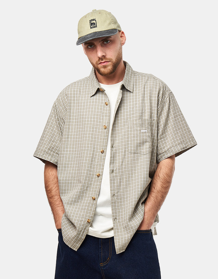 Obey Bigwig Ian Woven S/S Shirt - Dried Sage Multi