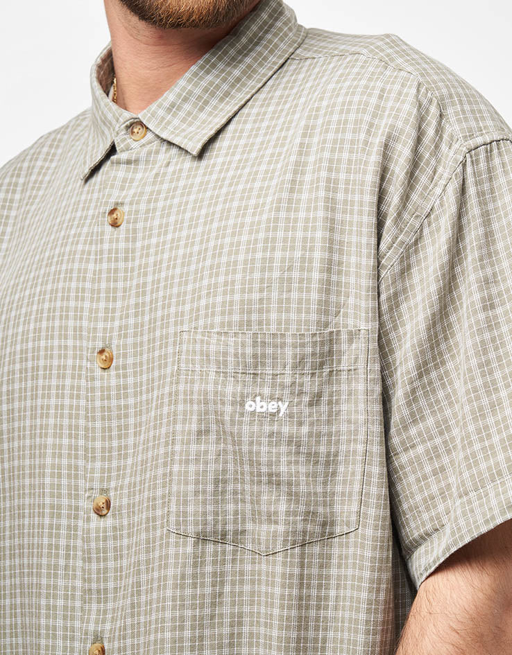 Obey Bigwig Ian Woven S/S Shirt - Dried Sage Multi