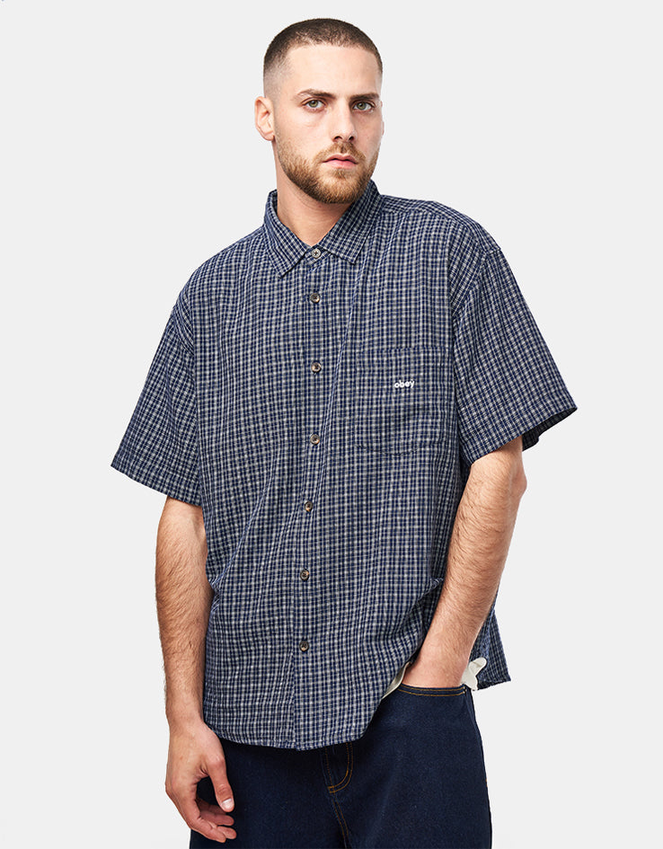 Obey Bigwig Ian Woven S/S Shirt - Academy Navy Multi