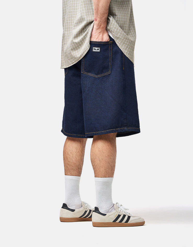 Obey Bigwig Baggy Denim Shorts - Rinse Indigo