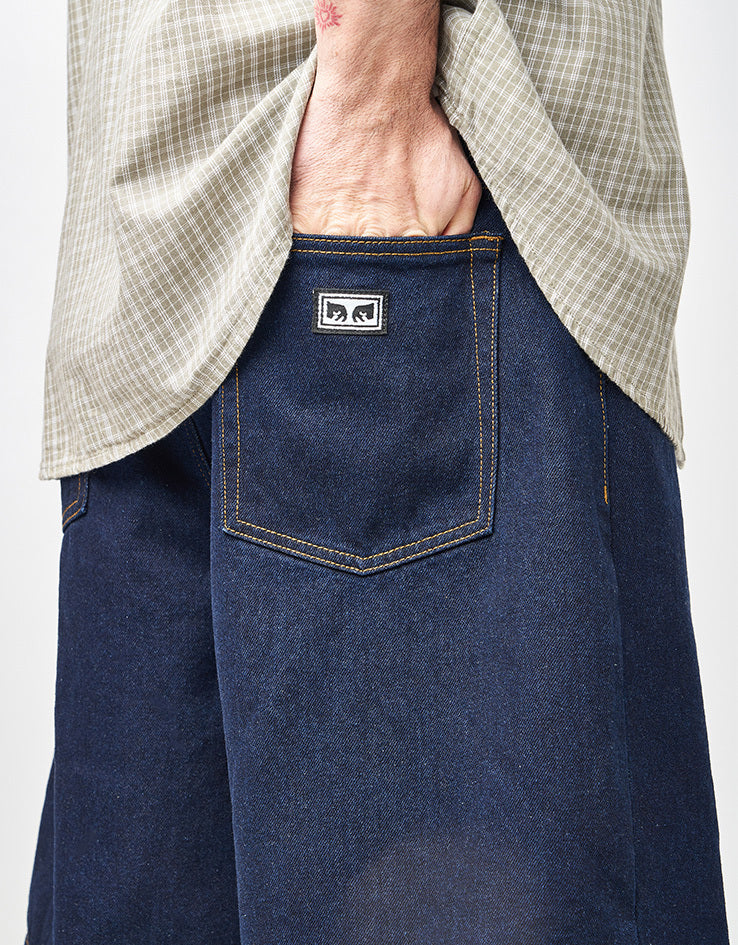 Obey Bigwig Baggy Denim Shorts - Rinse Indigo