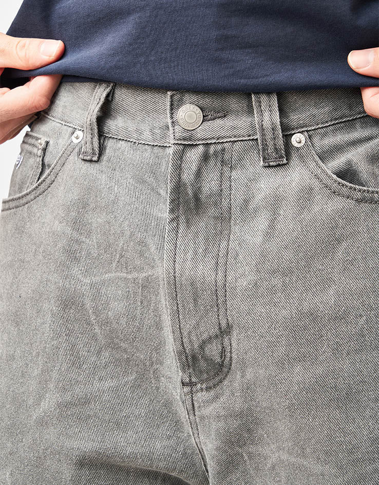Obey Bigwig Baggy Denim Shorts - Black Wrinkle Wash