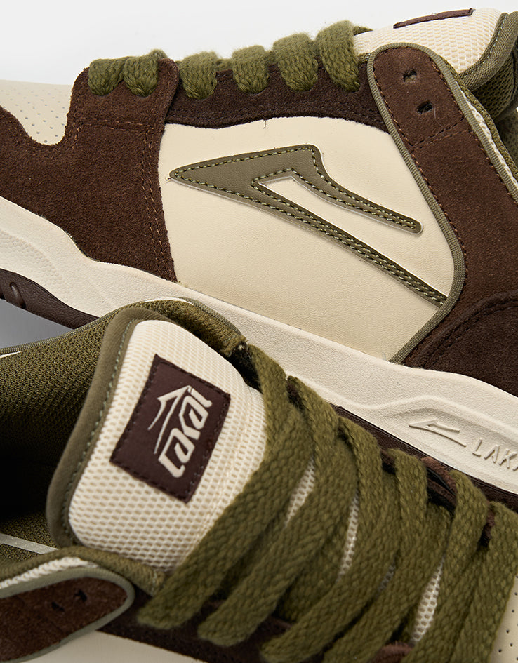 Lakai Telford Low Skate Shoes -  Chestnut Brown/Birch Suede