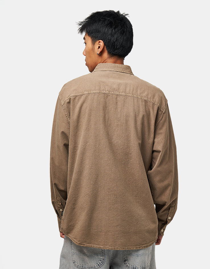 Vans Lawson Seersucker Pigment L/S Shirt - Bay Leaf