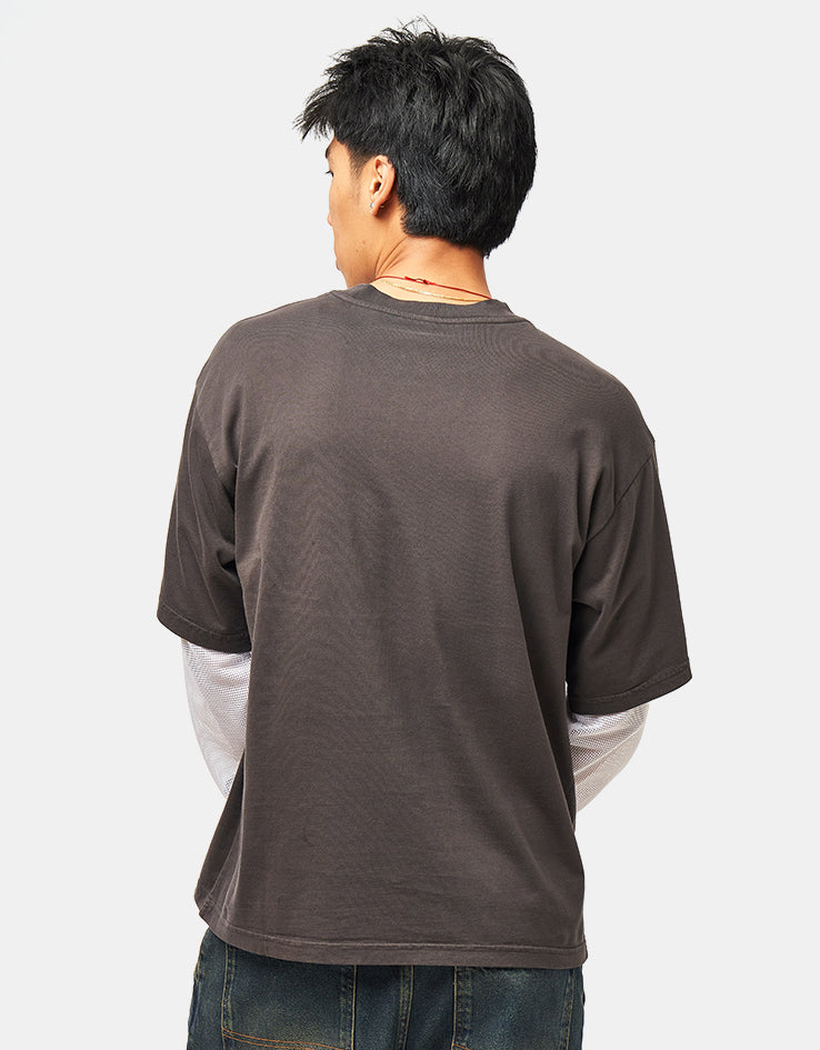 HUF Leon L/S Double Layer Top - Vintage Black