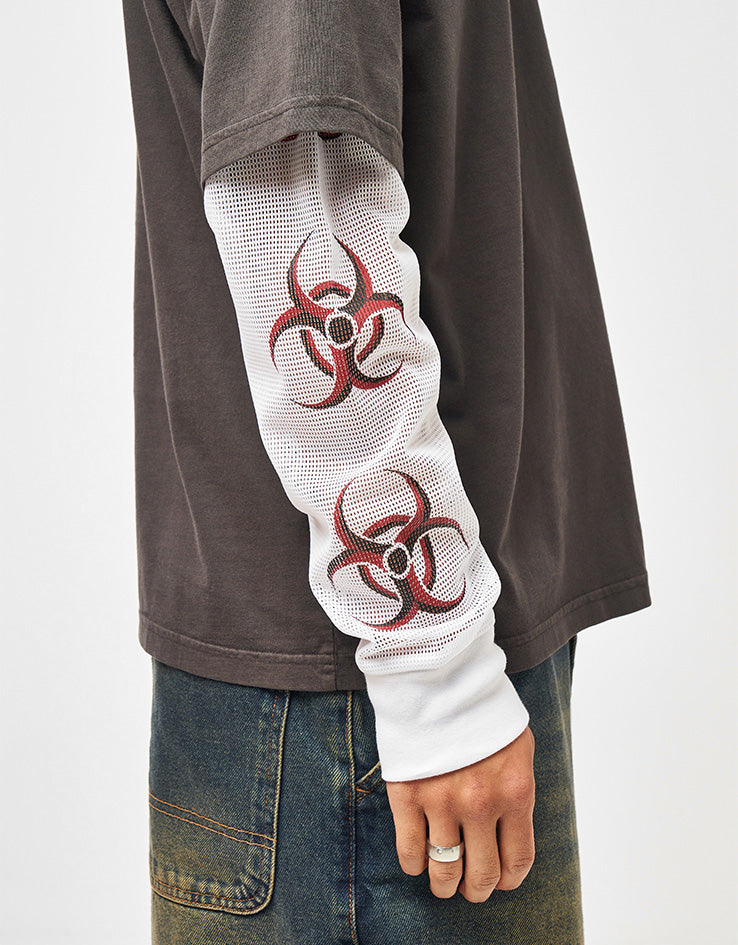 HUF Leon L/S Double Layer Top - Vintage Black