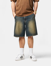 Route One Super Baggy Jorts - Dirty Indigo Wash