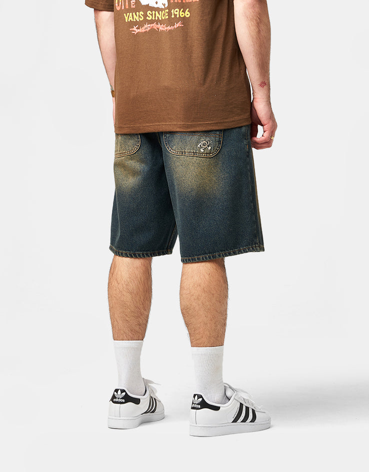 Route One Super Baggy Jorts - Dirty Indigo Wash
