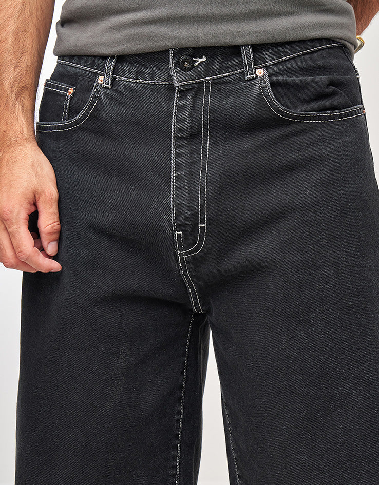 Stan Ray Wide 5 Denim Shorts - Washed Black