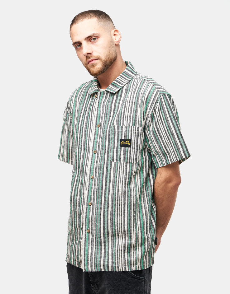 Stan Ray Tour S/S Shirt - Black/Green Stripe