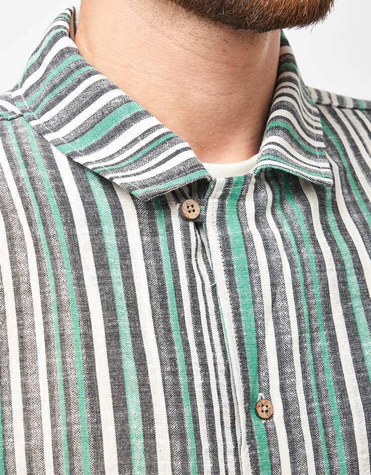Stan Ray Tour S/S Shirt - Black/Green Stripe