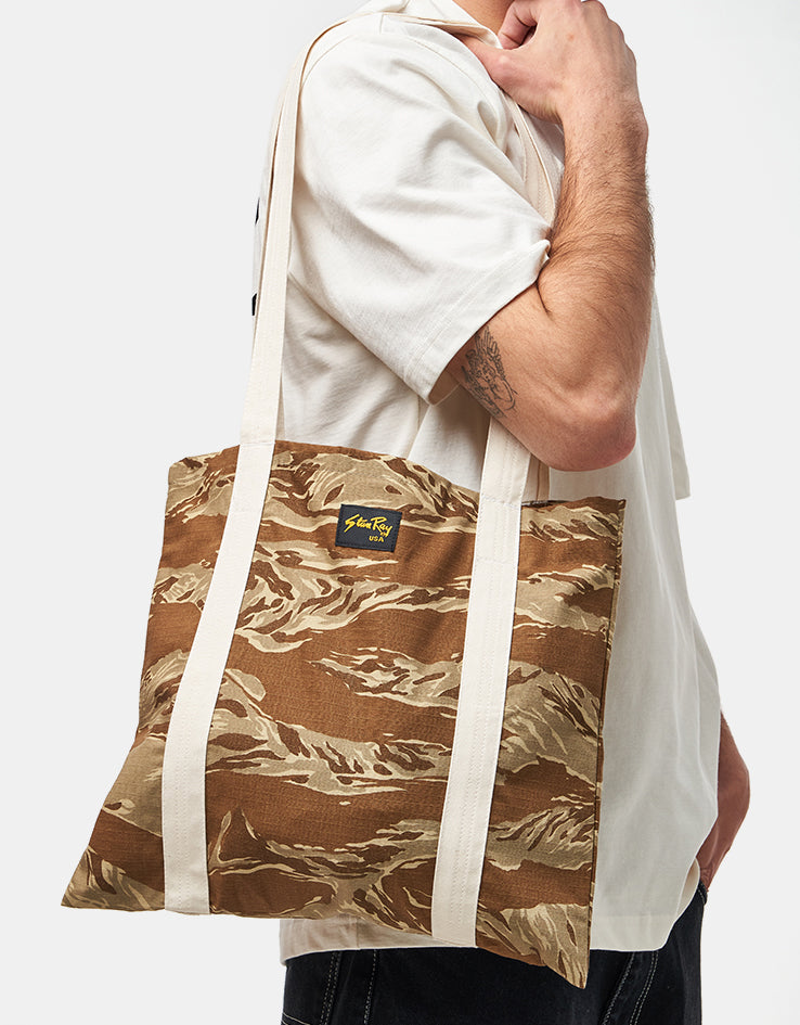 Stan Ray Logo Tote Bag - Khaki Tiger Camo Ripstop
