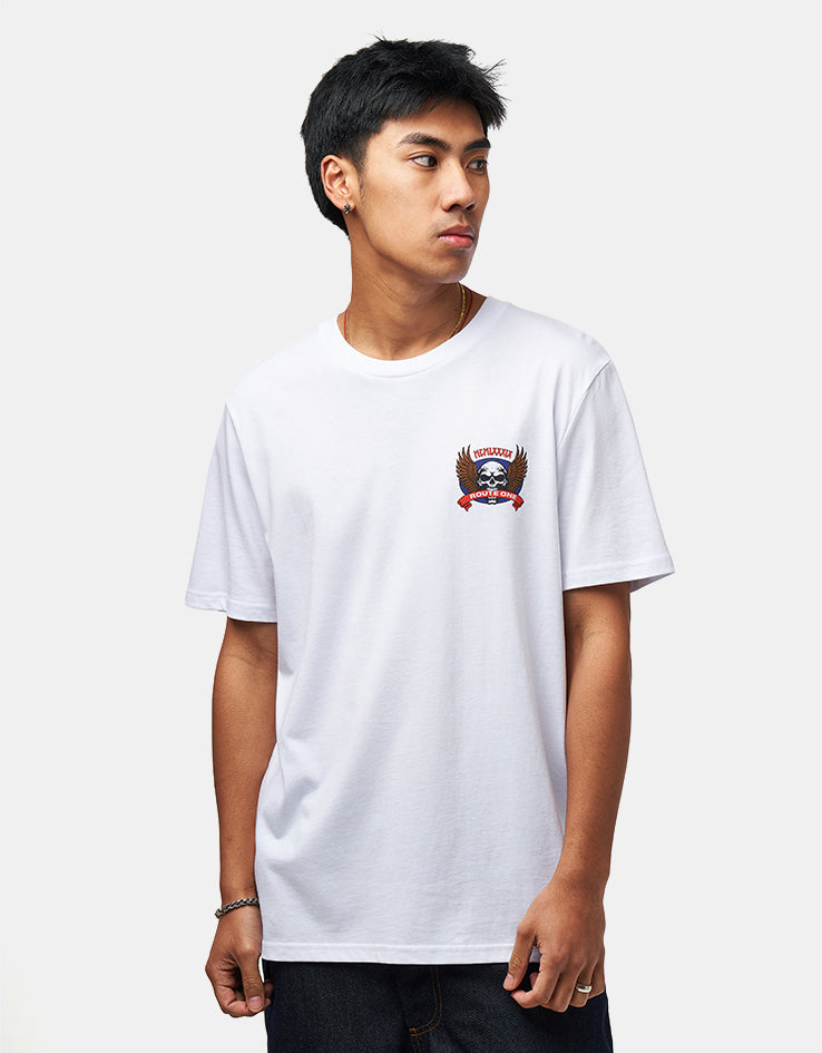 Route One Skull Wings Organic T-Shirt - White