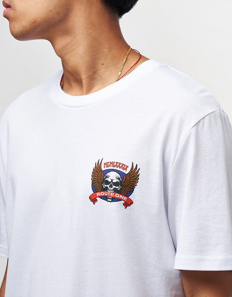 Route One Skull Wings Organic T-Shirt - White