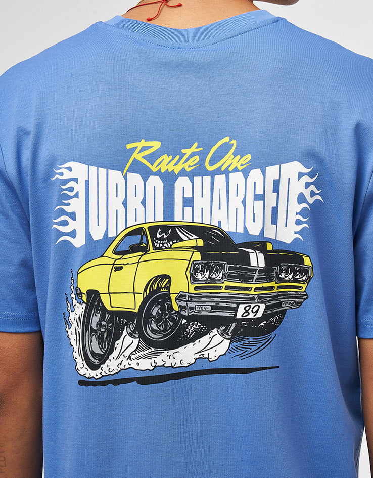Route One Speed Demon Organic T-Shirt - Bright Blue