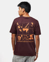 Route One Unknown Signals Organic T-Shirt - Red Brown