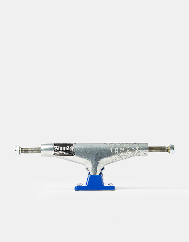 Thunder Campos Menace Pro Inverted Skateboard Trucks - Polished/Blue (Pair)