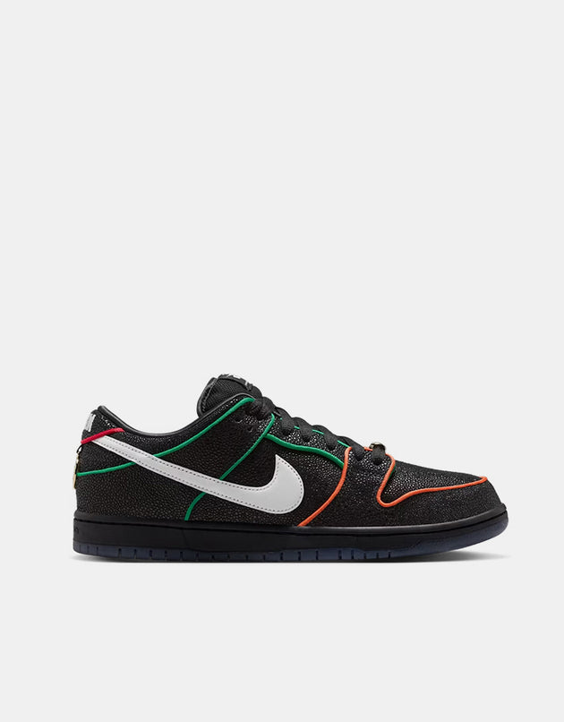 Nike SB 'Bronx Girls' Dunk Low Pro QS Skate Shoes - Black/White-Challenge Red-Total Orange