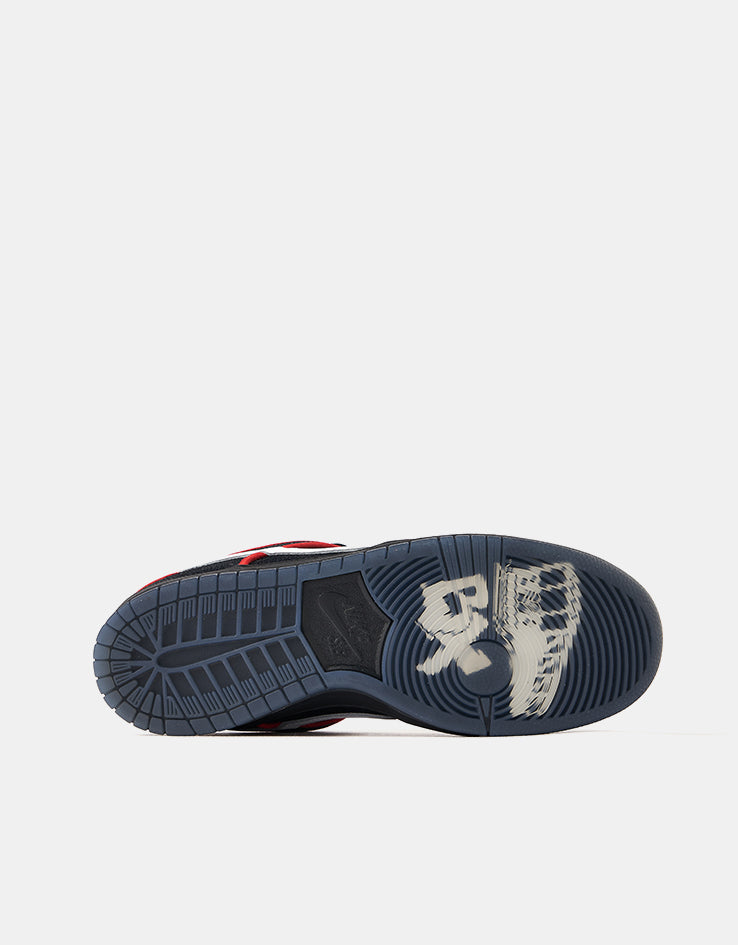 Nike SB 'Bronx Girls' Dunk Low Pro QS Skate Shoes - Black/White-Challenge Red-Total Orange