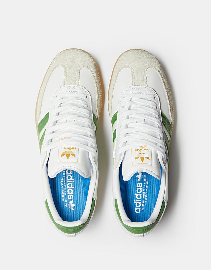 adidas Samba ADV Skate Shoes - Cloud White/Crew Green/Gum