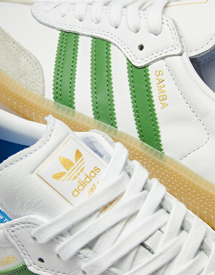 adidas Samba ADV Skate Shoes - Cloud White/Crew Green/Gum