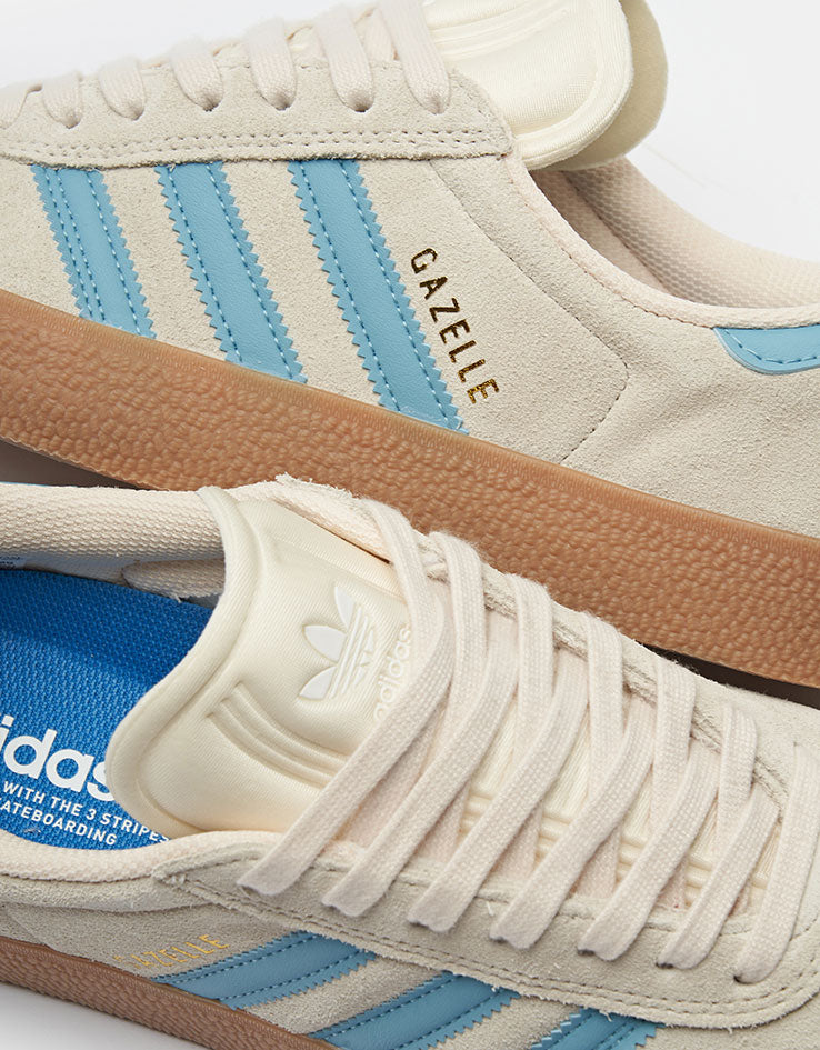 adidas Gazelle ADV Skate Shoes - Wonder White/Preloved Blue/Gum