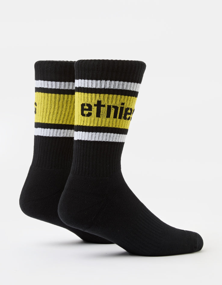 Etnies Crew Socks - Black/Yellow