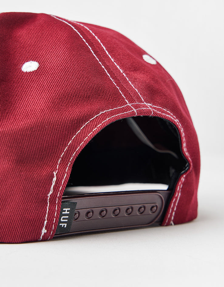 HUF Triple Triangle Snapback Cap - Berry/White