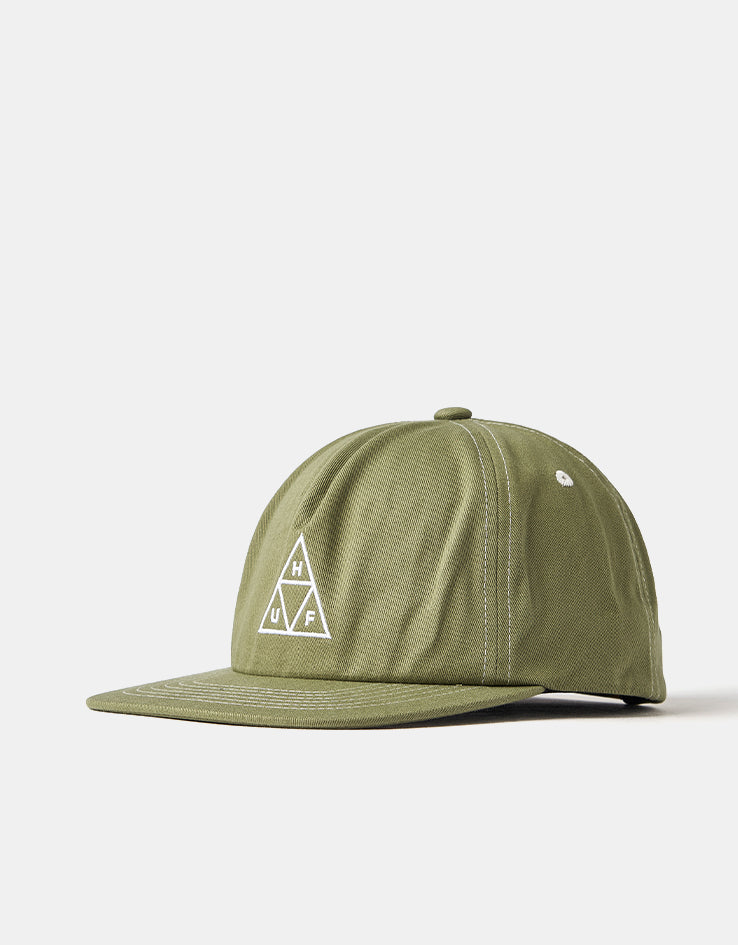 HUF Triple Triangle Snapback Cap - Light Olive/White