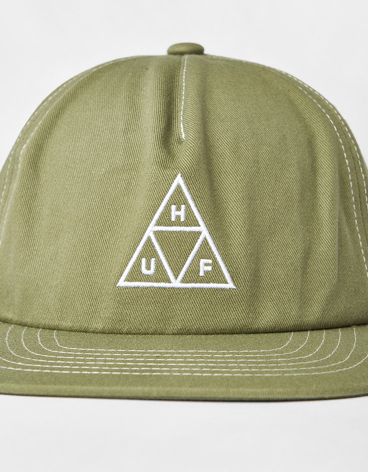 HUF Triple Triangle Snapback Cap - Light Olive/White