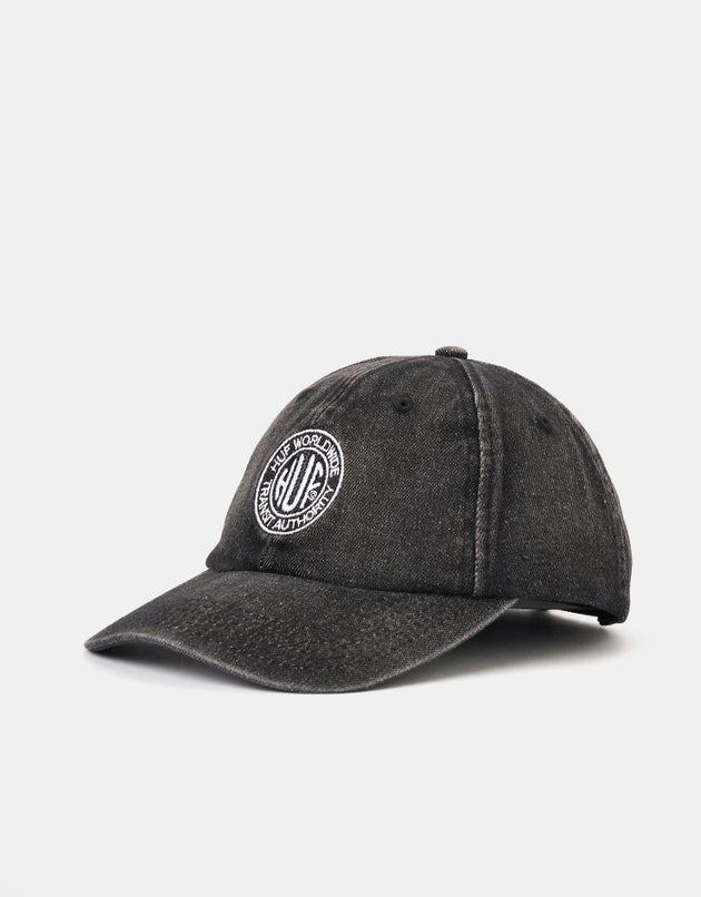 HUF Token 6 Panel Washed Cap - Black