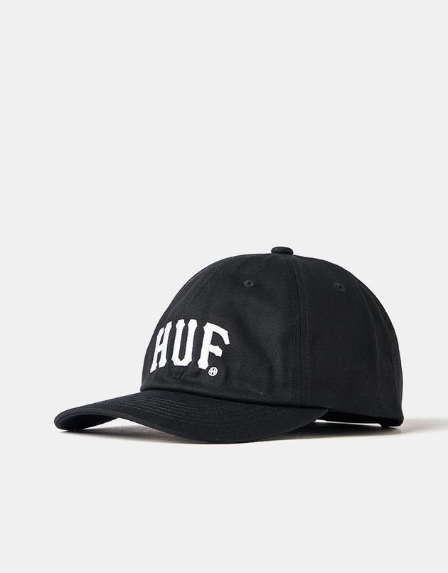 HUF Arch Logo 6 Panel Curved Visor Cap - Black