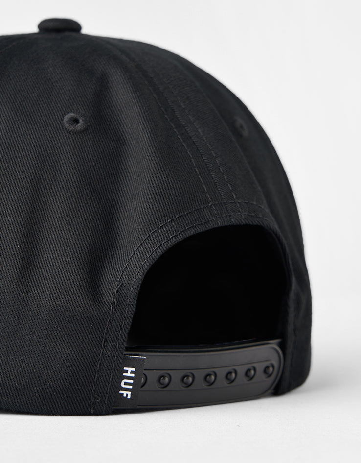 HUF Arch Logo 6 Panel Curved Visor Cap - Black