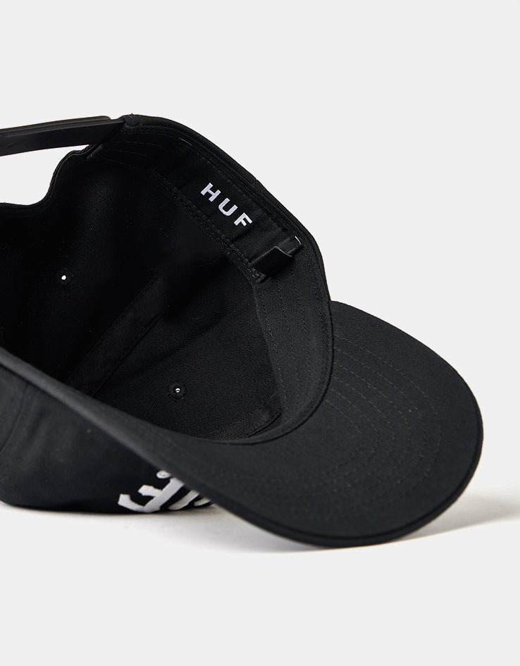 HUF Arch Logo 6 Panel Curved Visor Cap - Black
