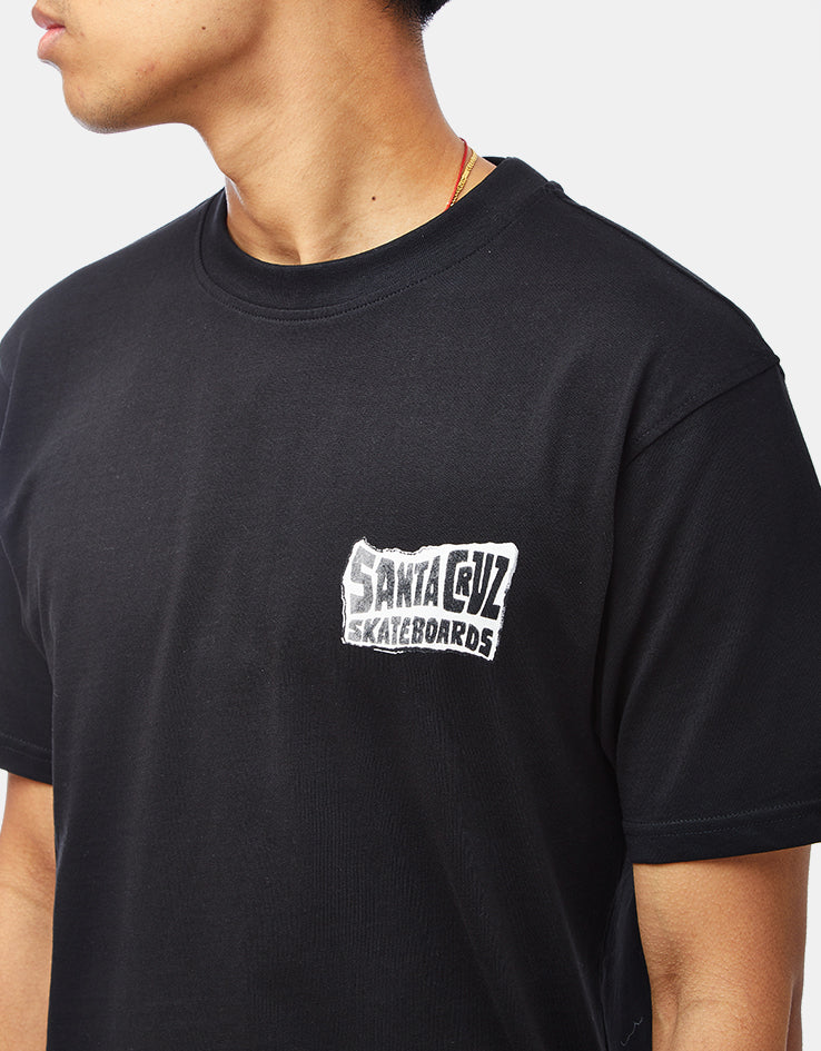 Santa Cruz Collage Hand T-Shirt - Black