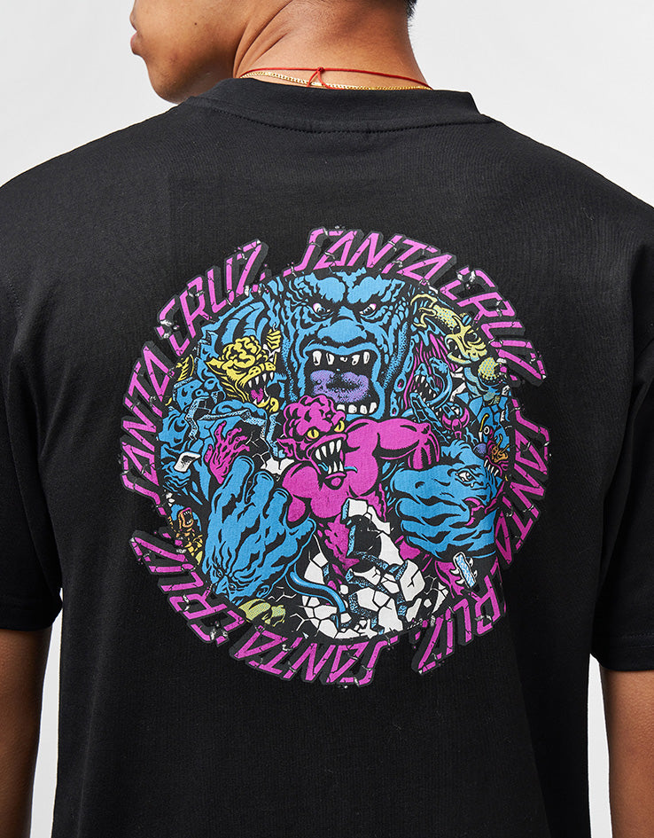 Santa Cruz Roskopp Monster Strip T-Shirt - Black