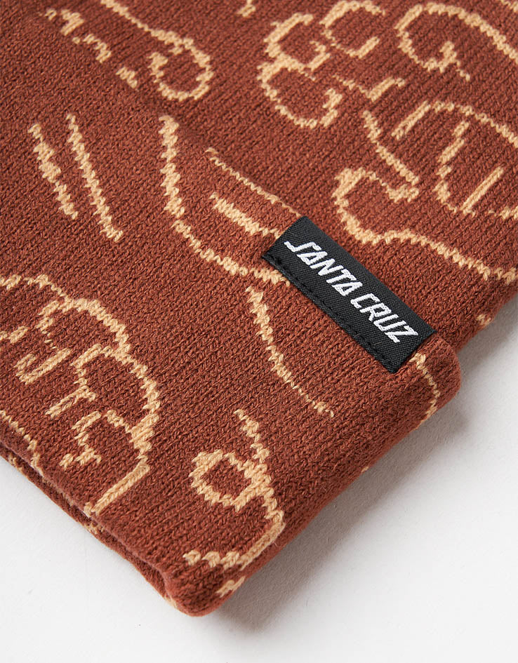 Santa Cruz Contour Hand Repeat Beanie - Burnt Sienna