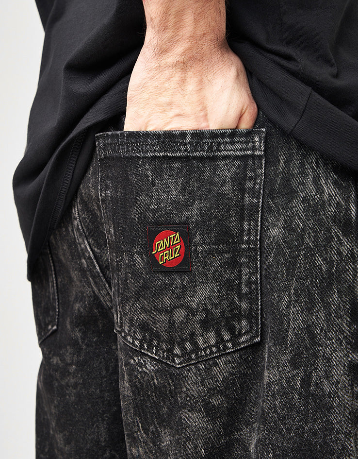 Santa Cruz Big Shorts - Black Acid Wash