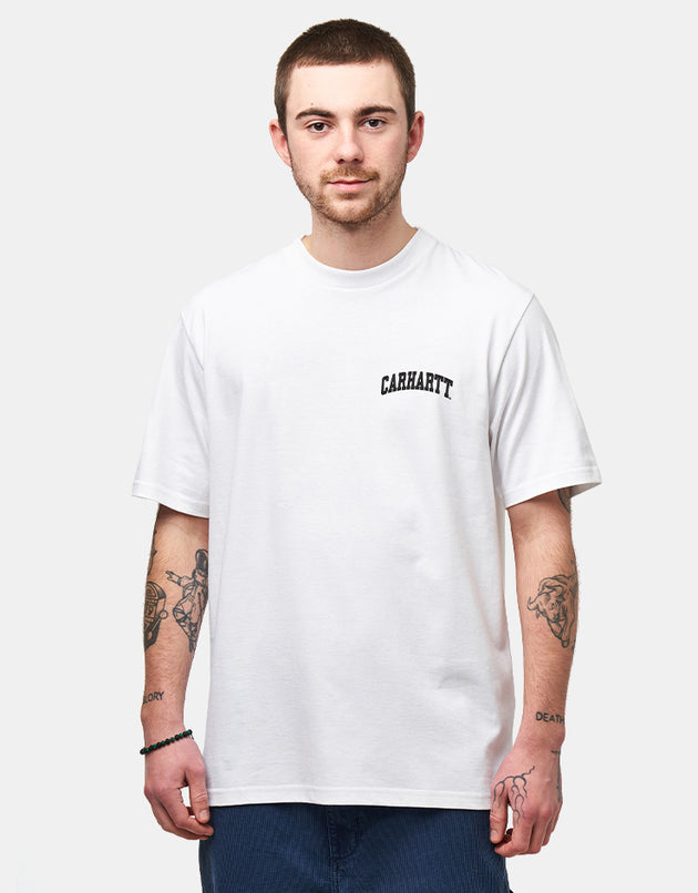 Carhartt WIP S/S University Script T-Shirt - White/Black