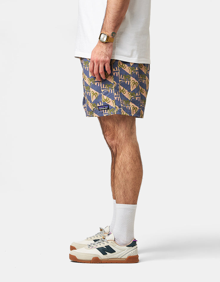 Patagonia Baggies 5" Shorts - Jaguar Geo: Dolomite Blue