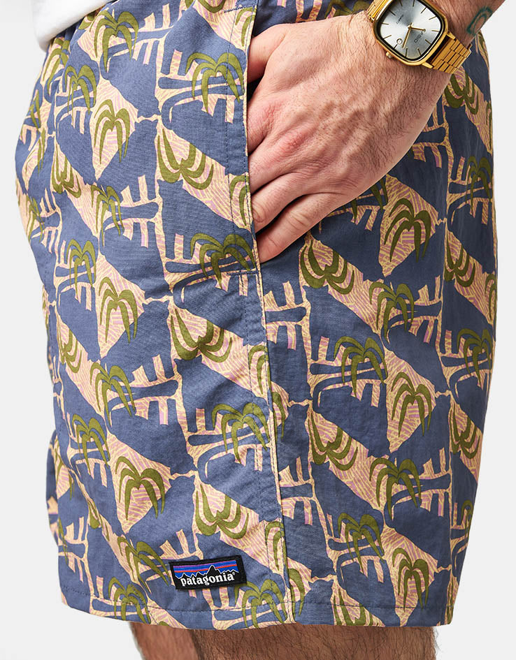 Patagonia Baggies 5" Shorts - Jaguar Geo: Dolomite Blue