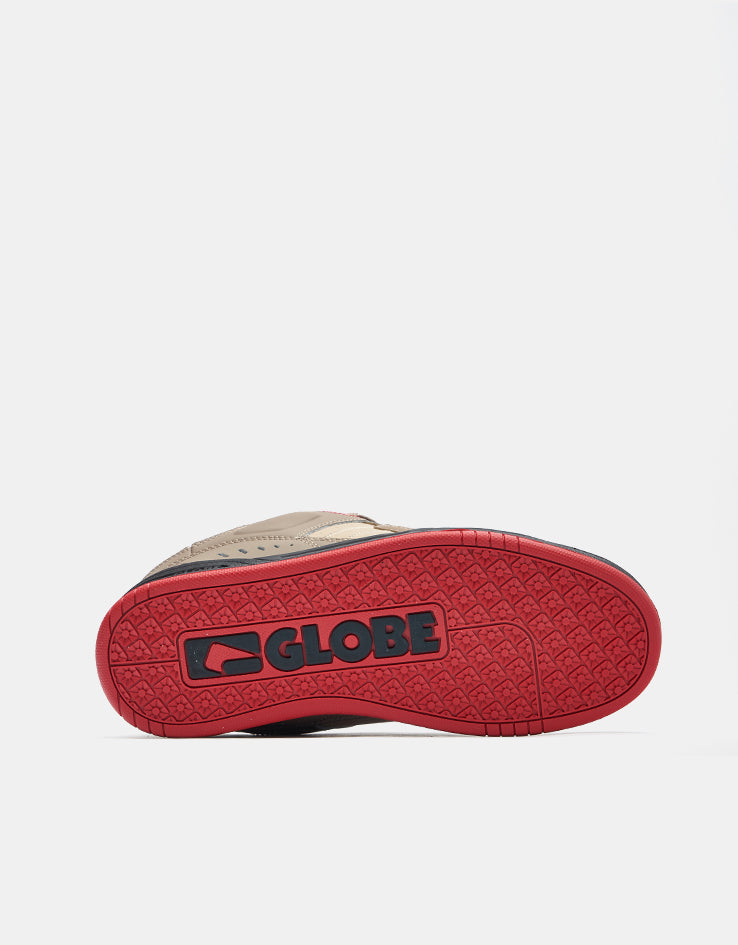 Globe Fusion Skate Shoes - Khaki/Red