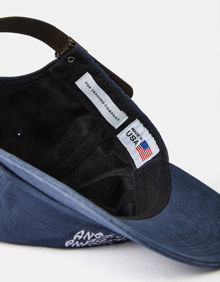 Pop Trading Company Block Six Panel Cap - Navy