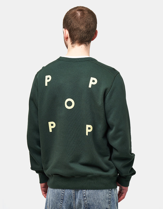 Pop Trading Company Logo Crewneck Sweat - Darkest Spruce